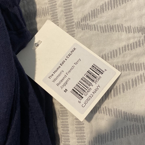 NWT Calpak x The Home Edit Relaxed French Terry Joggers Sweatpants Navy Blue M - Picture 4 of 7